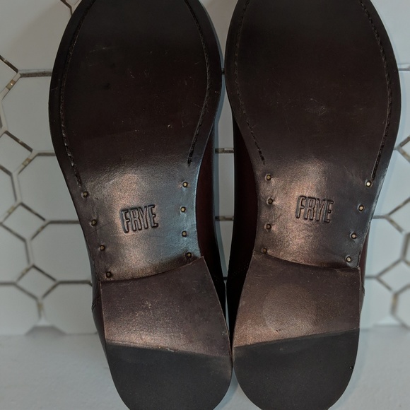 Frye Melissa Button Zip Short Redwood Brown Boot 7 - Picture 6 of 7